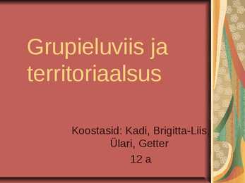 Grupieluviis ja territoriaalsus