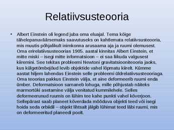Relatiivsusteooria #2