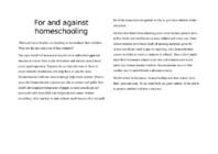For and against homeschooling