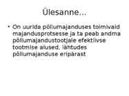 PÕLLUMAJANDUSÖKONOOMIKA #2
