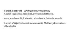 Linnurohi ravimtaimena #2