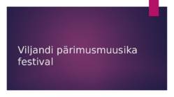 Viljandi pärimusmuusika festival