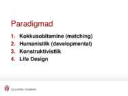 Karjääri planeerimise paradigmad #2