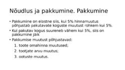 Nõudlus-pakkumine ja turuhind #13