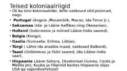 Koloniaalsüsteemi lagunemine ja selle tagajärjed #7