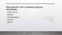 Mikroplastik keskkonna saastajana #4