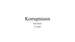 Korruptsioon