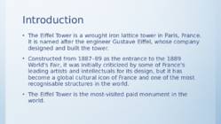 The Eiffel Tower-esitlus Eiffeli tornist inglise keeles #2