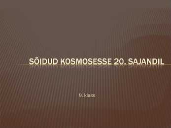 Sõidud kosmosesse 20-sajandil