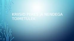 kriisid peres ja nendega toimetulek