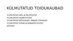 Kaubagruppide liigitamine #15