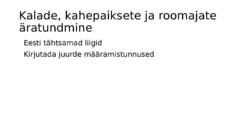 Kalade äratundmine