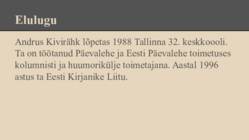 Andrus Kivirähk- Rehepapp #3