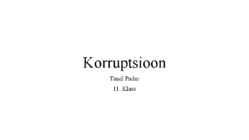 Korruptsioon