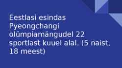 Eesti sportlased ja nende tulemused Pyeongchangis toimunud taliolümpiamängudel #2