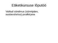 Etiketikursuse lõputöö