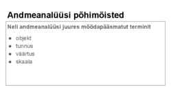 Andmeanalüüs ja statistika uurimistöös #2