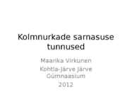 Kolmnurkade sarnasuse tunnused