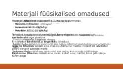 Materjalide klassifikatsioon-materjalide füüsikalised omadused #17
