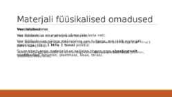 Materjalide klassifikatsioon-materjalide füüsikalised omadused #21