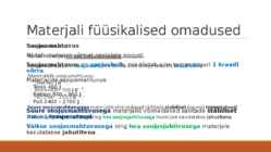 Materjalide klassifikatsioon-materjalide füüsikalised omadused #25