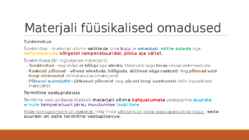 Materjalide klassifikatsioon-materjalide füüsikalised omadused #27