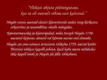 Joseph Haydn ist põhjalik powerpoint presentatsioon #3
