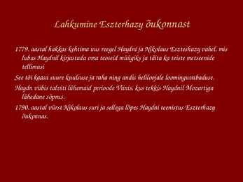 Joseph Haydn ist põhjalik powerpoint presentatsioon #5