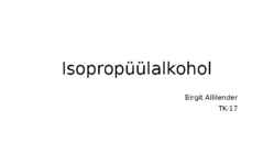 Mikrobioloogia-Isopropanool