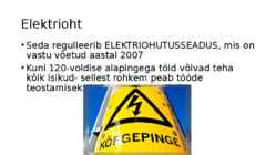 Elektrioht ja ohutusklassid #3