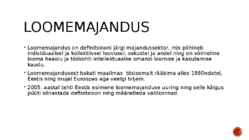Loomemajandus ja valdkonnad #2