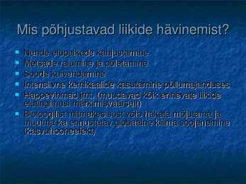 Bioloogilise mitmekesisuse väljasuremine #5