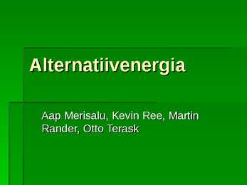 Alternatiiv energia