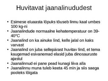 Jaanalind powerpoint #9