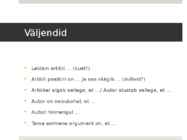 Ajaleheartikli ümberjutustamine #2