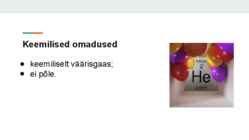 Heelium kui mittemetall #3