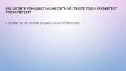 Toitumisharjumused #9