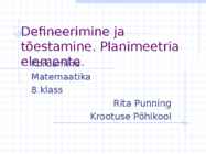 Defineerimine ja tõestamine-Planimeetria elemente