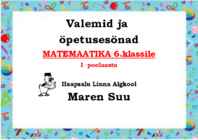 Valemid ja õ petusesõnad 6 klassile