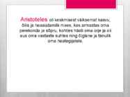 Filosoofia Aristoteles #9