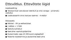 Sissejuhatus majandusse-Ettevõtlus #11