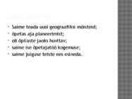 Geograafiaalase viktoriini koostamine ja läbiviimine #5