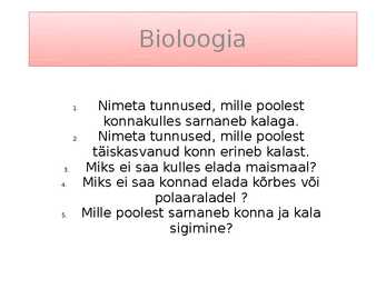 Bioloogia kordamine