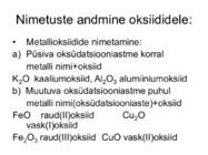 Oksiidid ja nende koosnemine #3