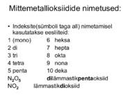 Oksiidid ja nende koosnemine #4