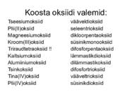Oksiidid ja nende koosnemine #8
