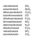 Oksiidid ja nende koosnemine #10