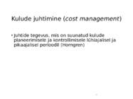Kulu--ja juhtimis arvestus #12