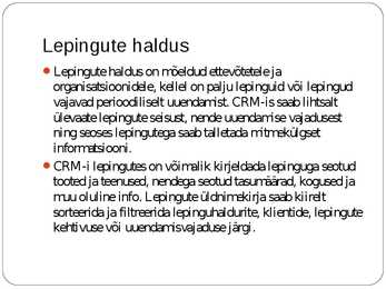 CMR kasutamine #6