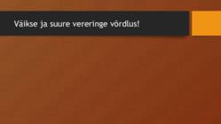 VERESOONED JA VERERINGE #13